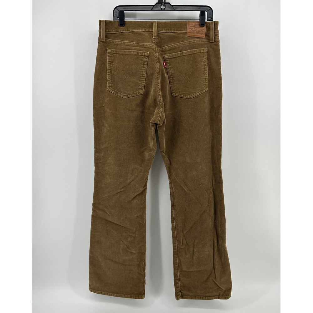 Levis Wedgie Bootcut Pants Womens 33 Tan Brown Corduroy High Rise Flare Boho